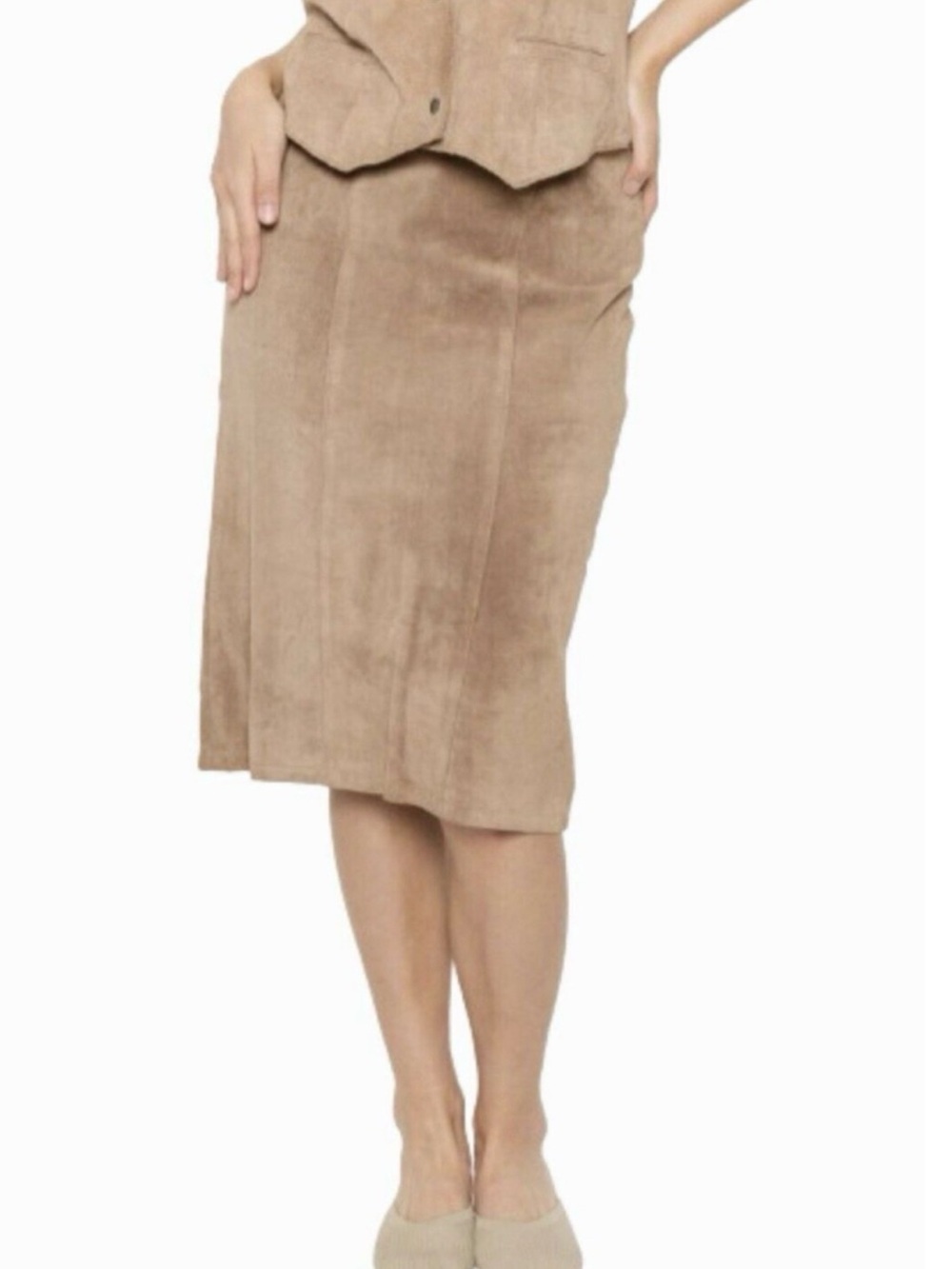 Marc New York Beige Midi Pencil Skirt